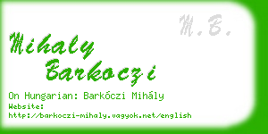 mihaly barkoczi business card