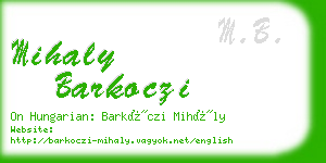 mihaly barkoczi business card